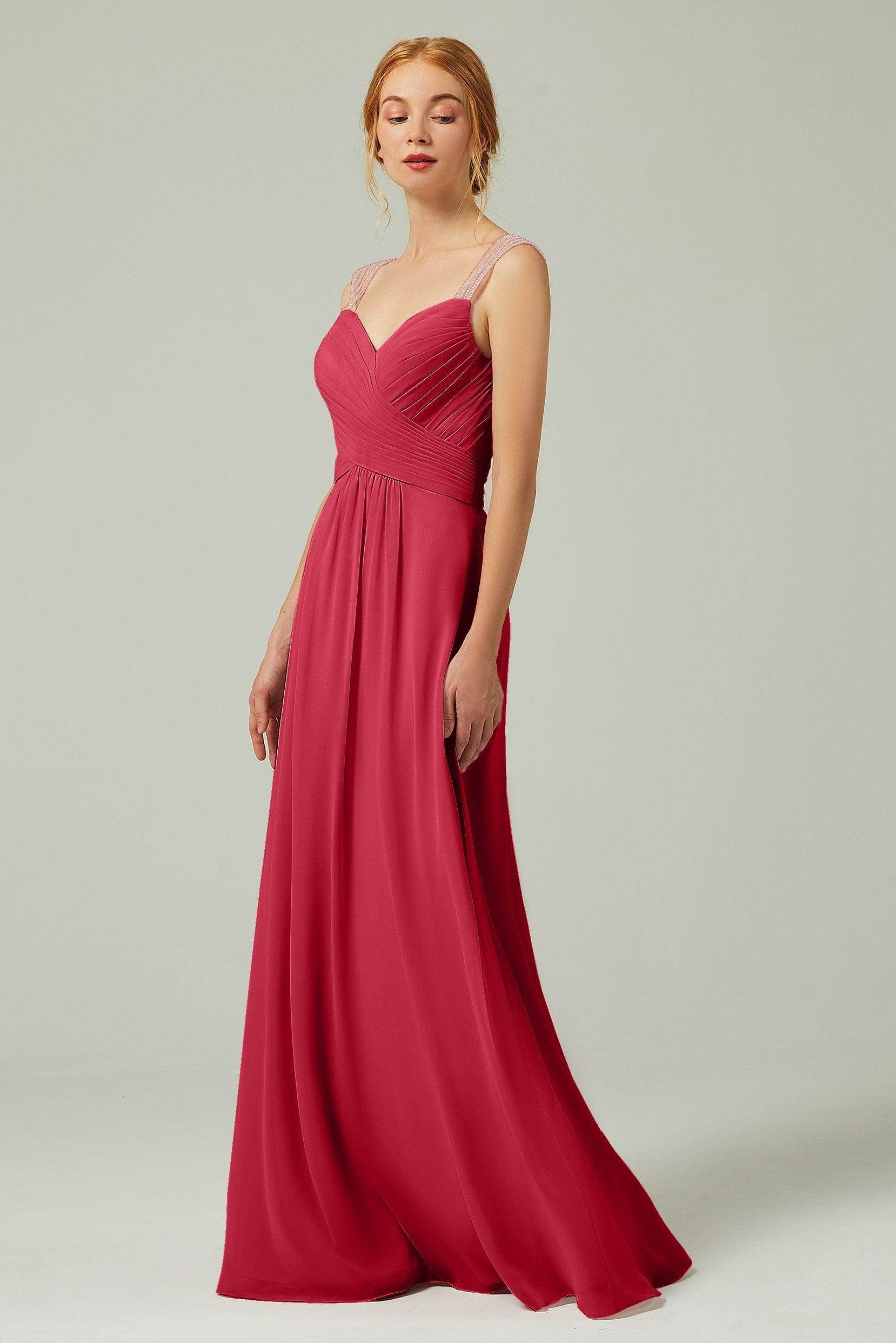 A-Line Floor Length Chiffon Bridesmaid Dress CB0316 - COCOMELODY